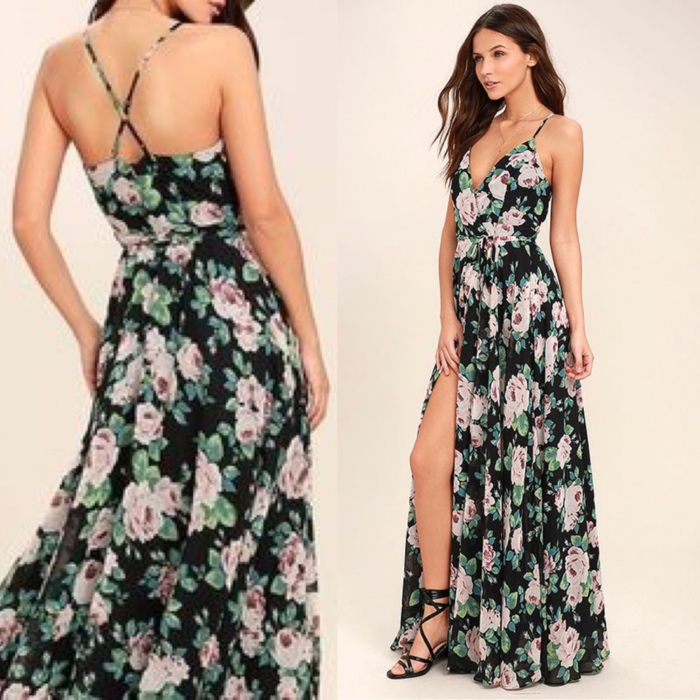 Lulus Legendary Romance Floral Wrap Dress